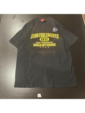Reebok John Stallworth 82 Pro Football Hall of Fame 2002 Black Graphic T-Shirt